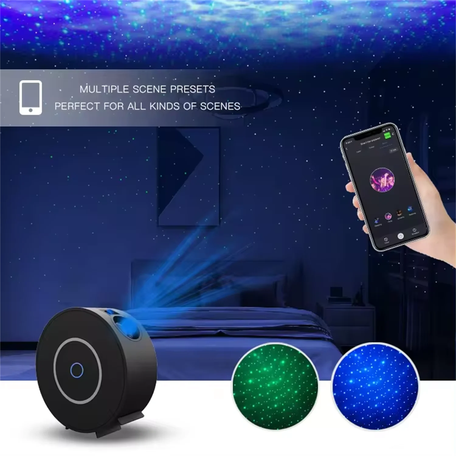 Smart Galaxy Star Projector – Black Edition