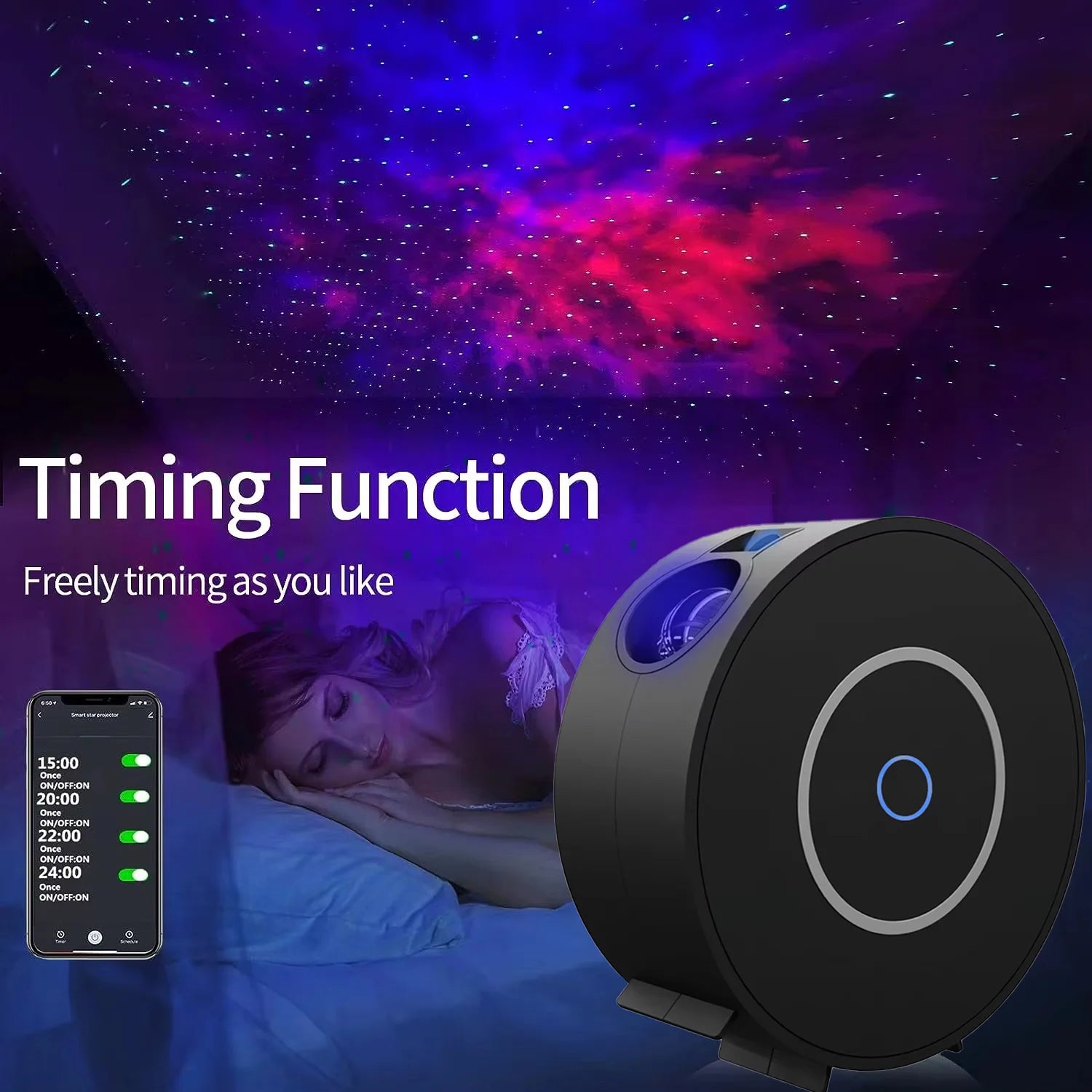 Smart Galaxy Star Projector – Black Edition